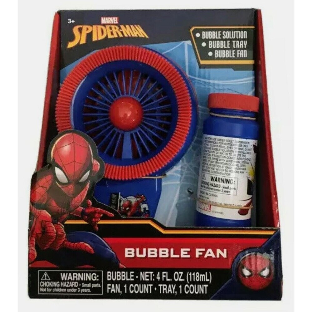 Marvel Spider-Man Bubble Fan Brand 3 Plus Includes Solution Tray Fan